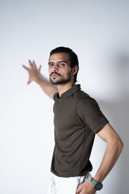 Drop Needle Polo (Olive Green)