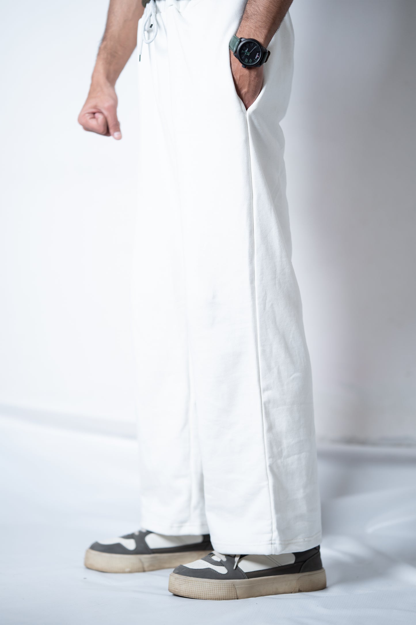 WITH Straight Trouser – Cotton Terry (White)