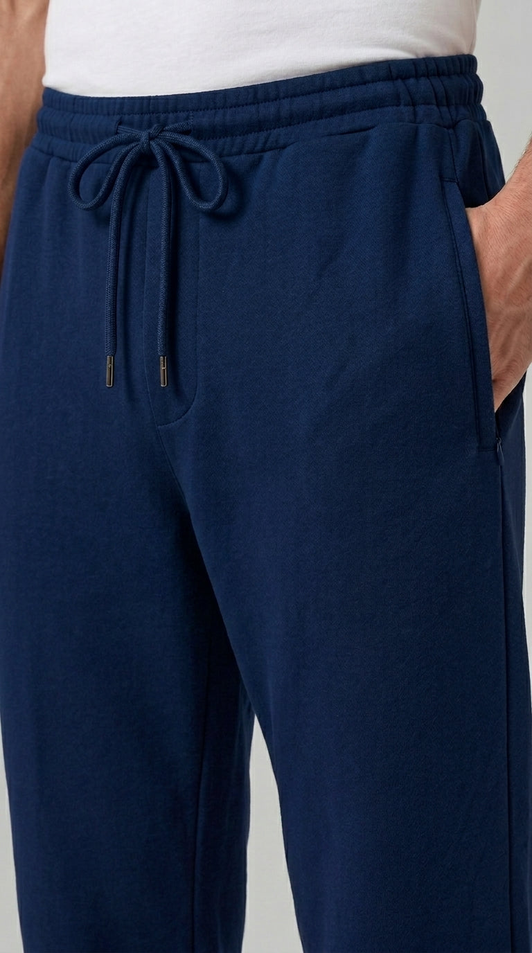 Baggy Fit Trouser – Cotton Terry (Navy Blue)