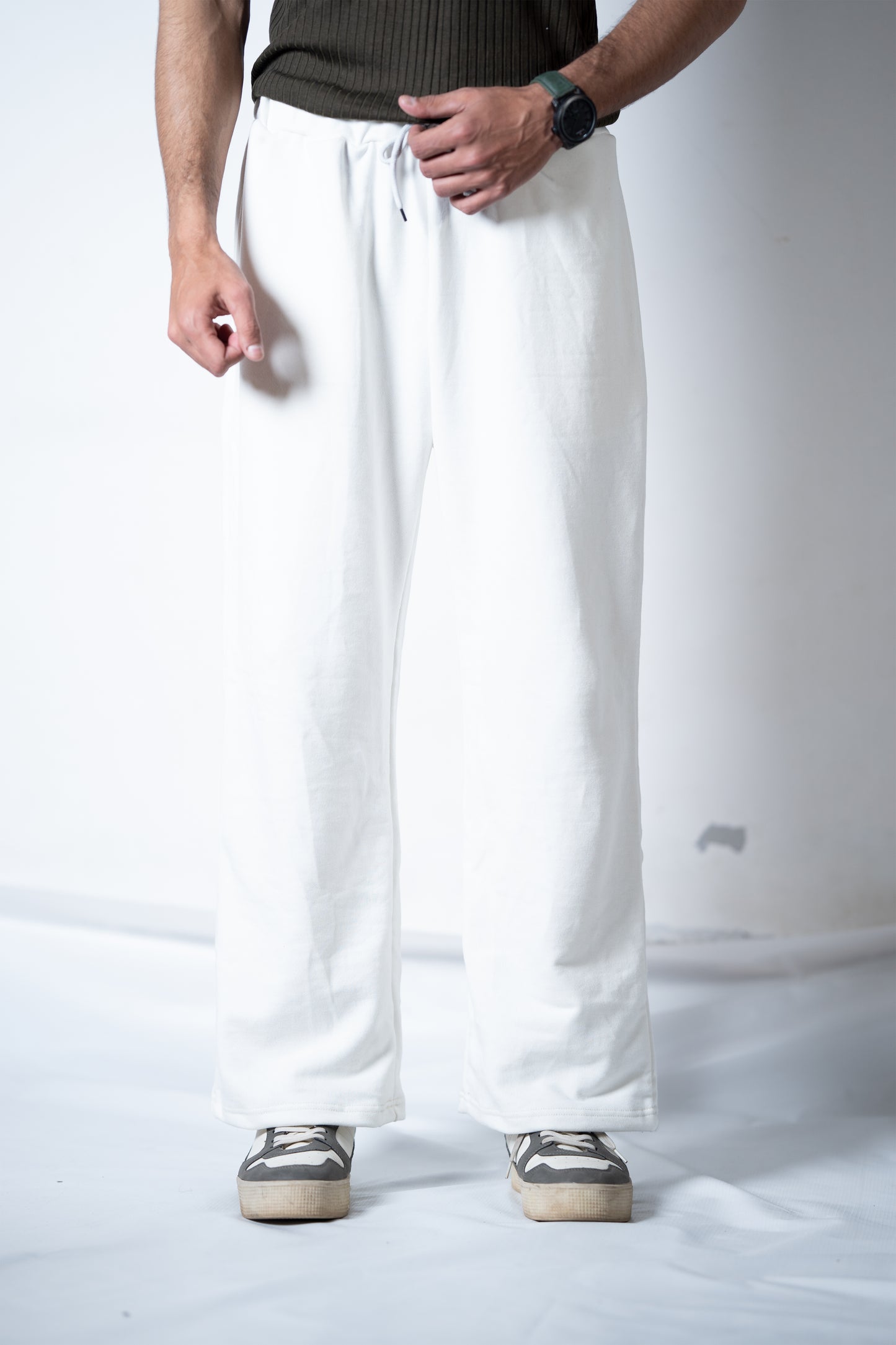 WITH Straight Trouser – Cotton Terry (White)