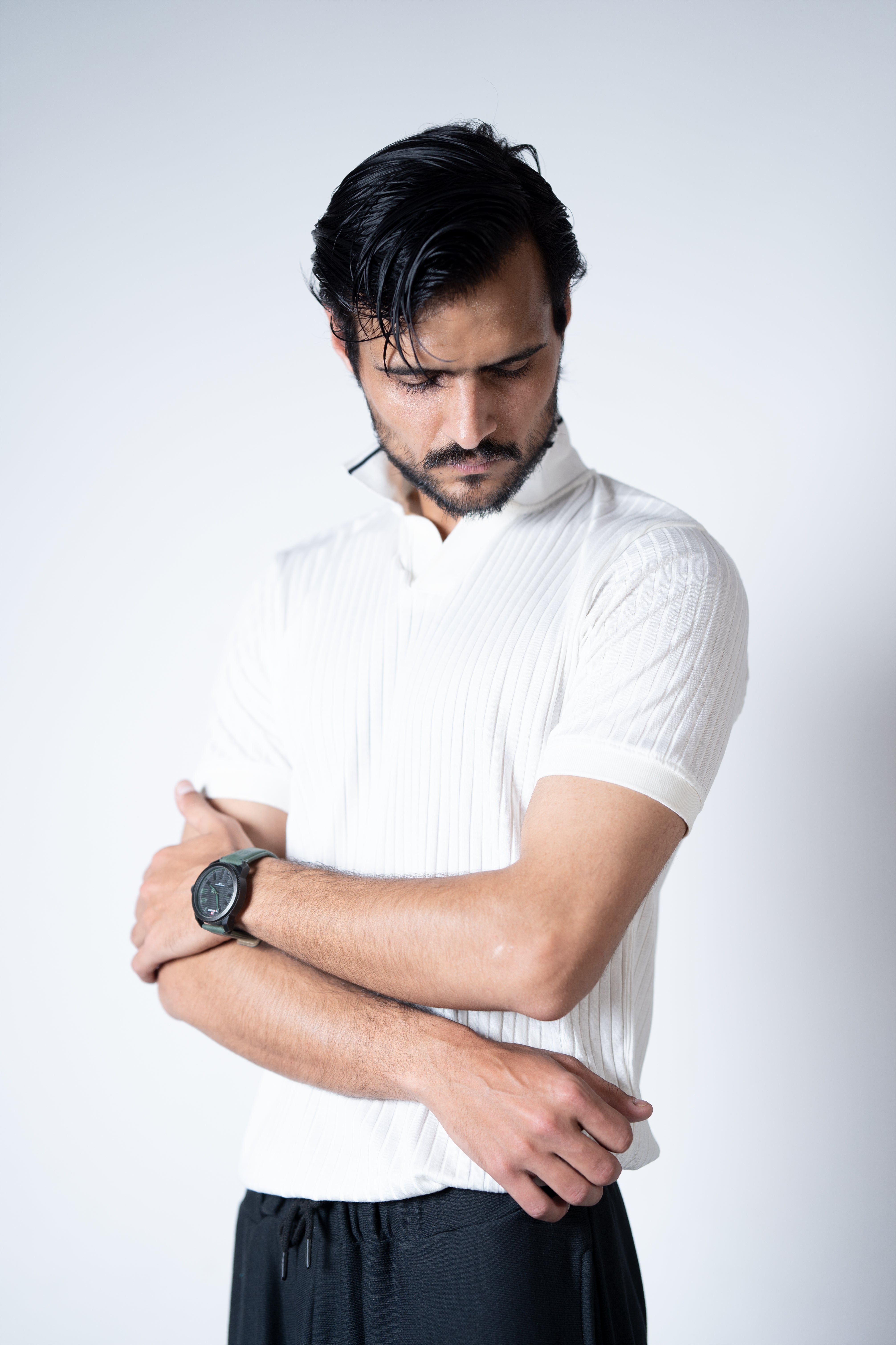 Drop Needle Polo (White)