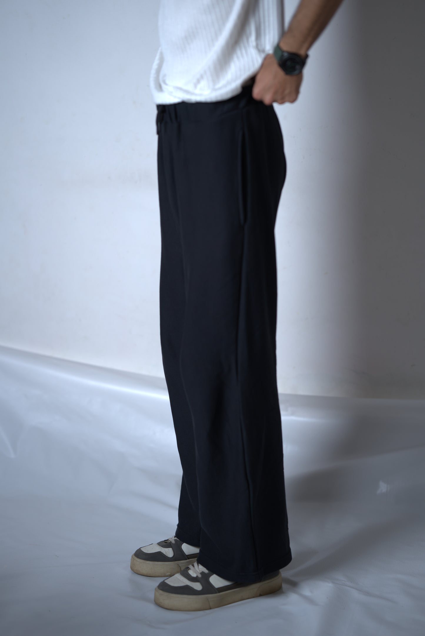 Baggy Fit Trouser – Cotton Terry (Black)