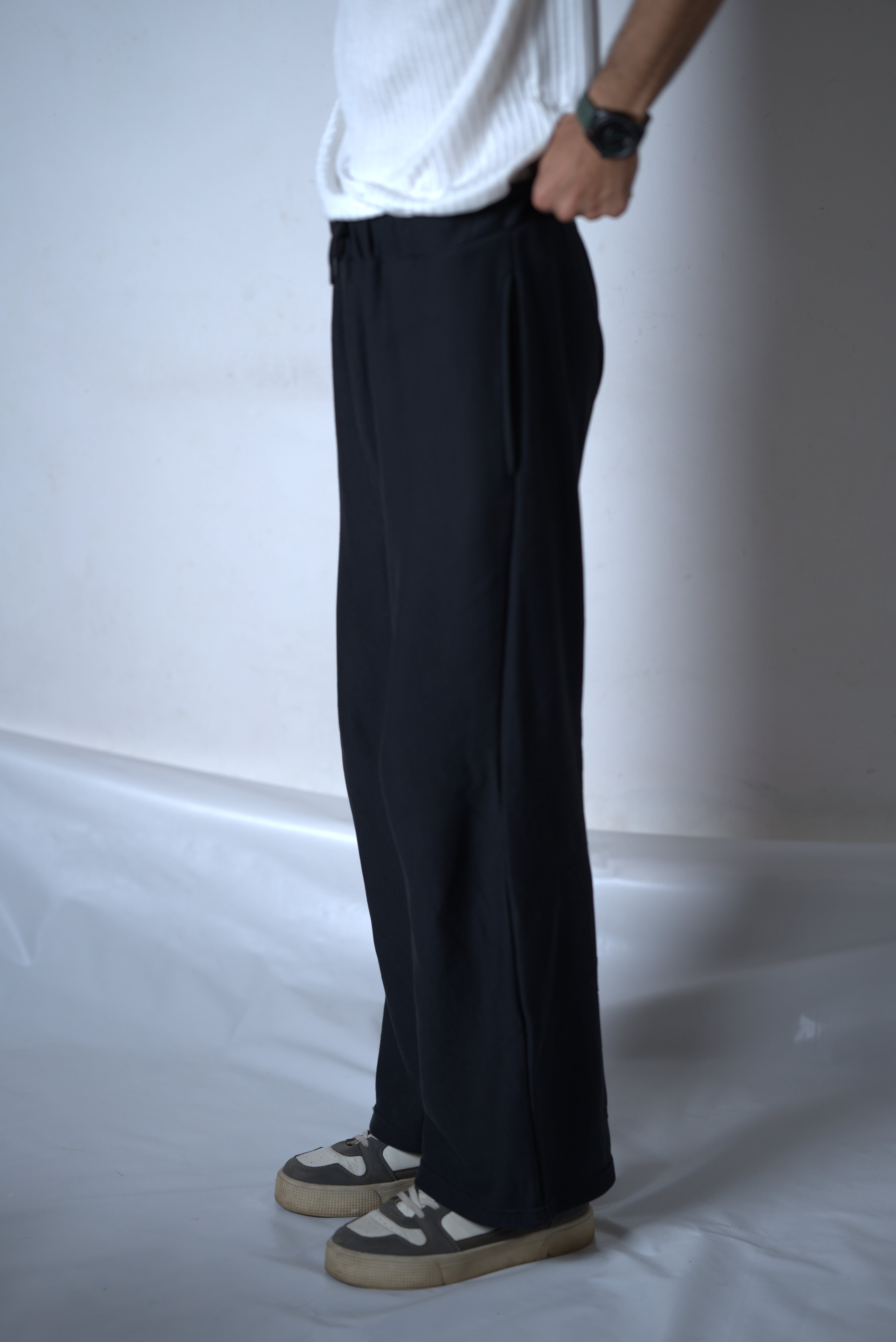 Baggy Fit Trouser – Cotton Terry (Black)