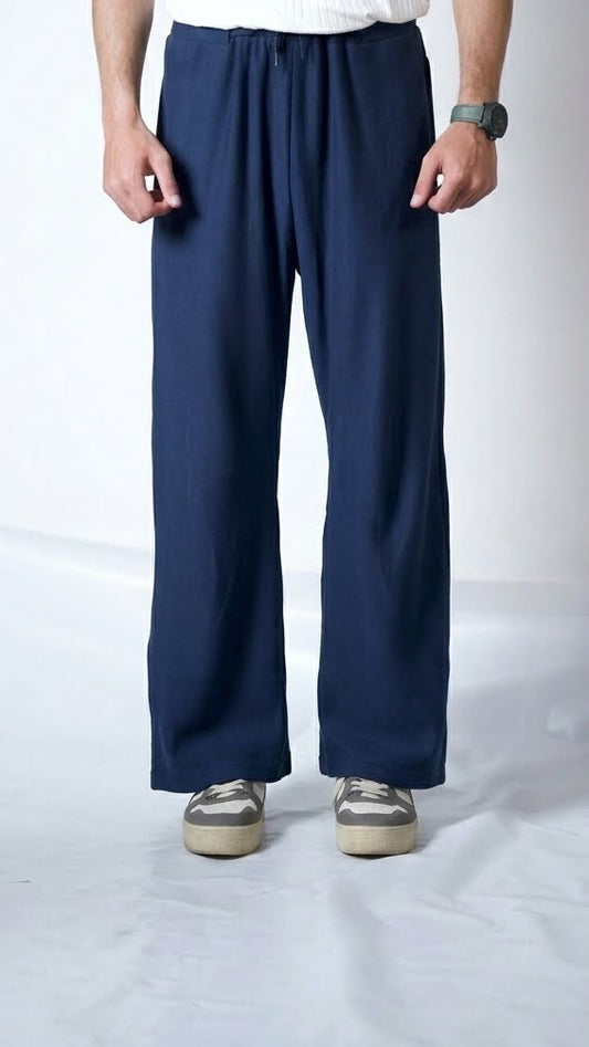 Baggy Fit Trouser – Cotton Terry (Navy Blue)