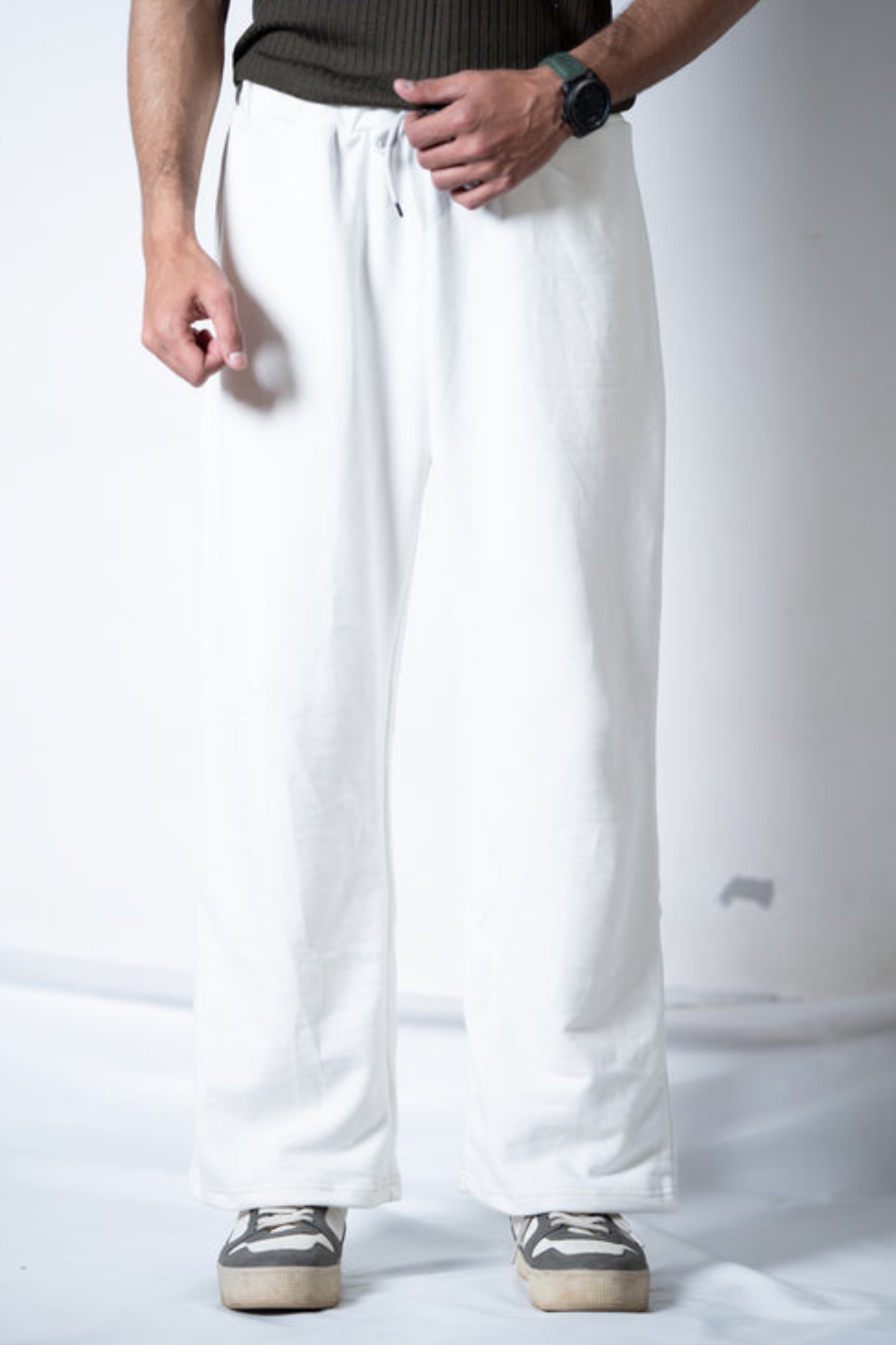 Baggy Fit Trouser – Cotton Terry (White)