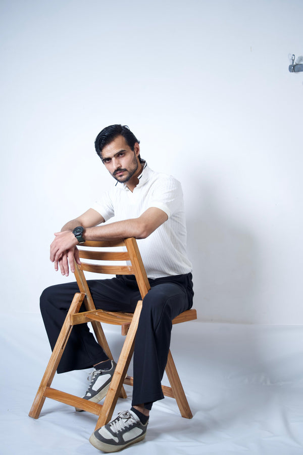 WITH Drop Needle Polo (White)