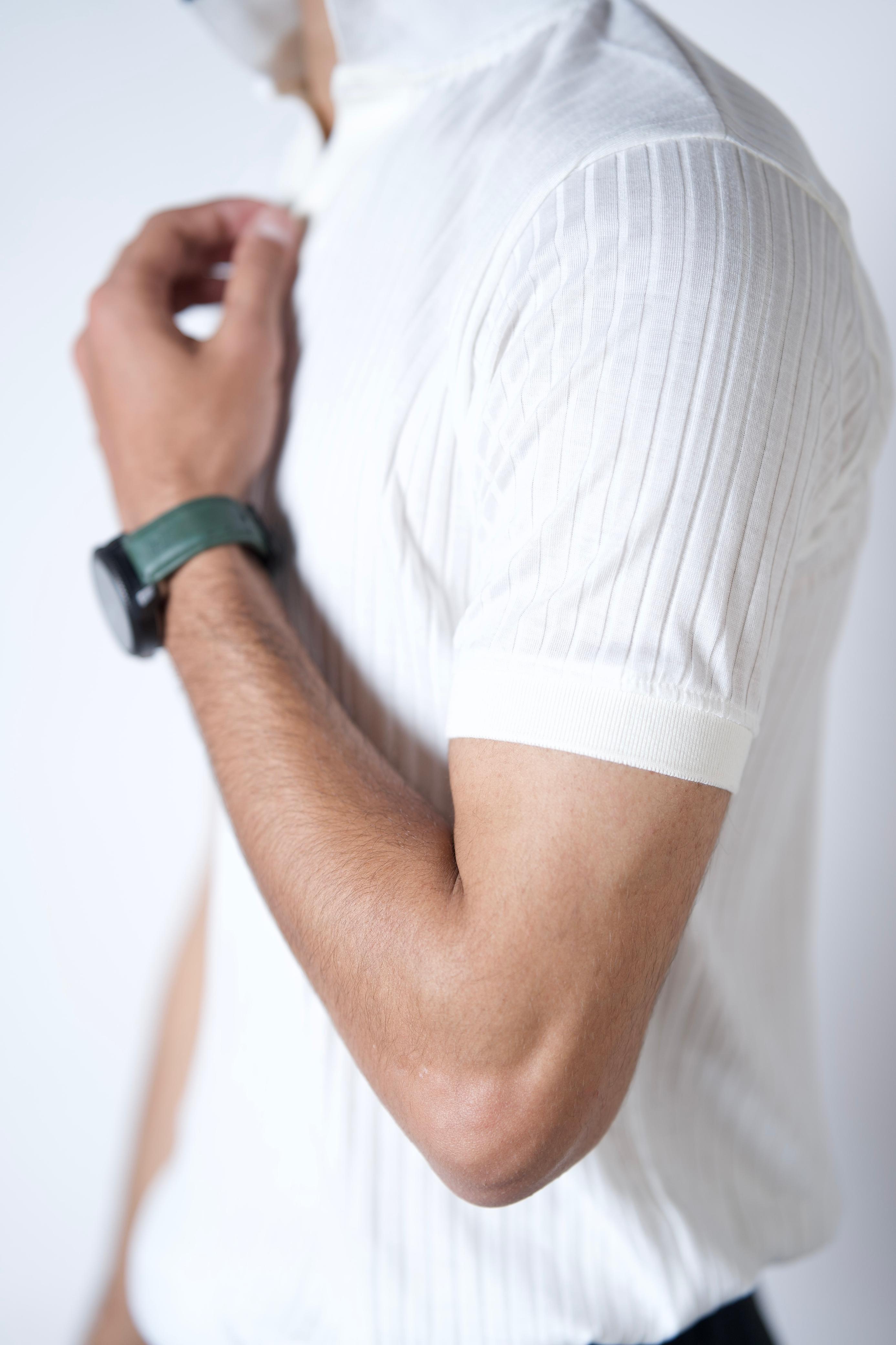 Drop Needle Polo (White)