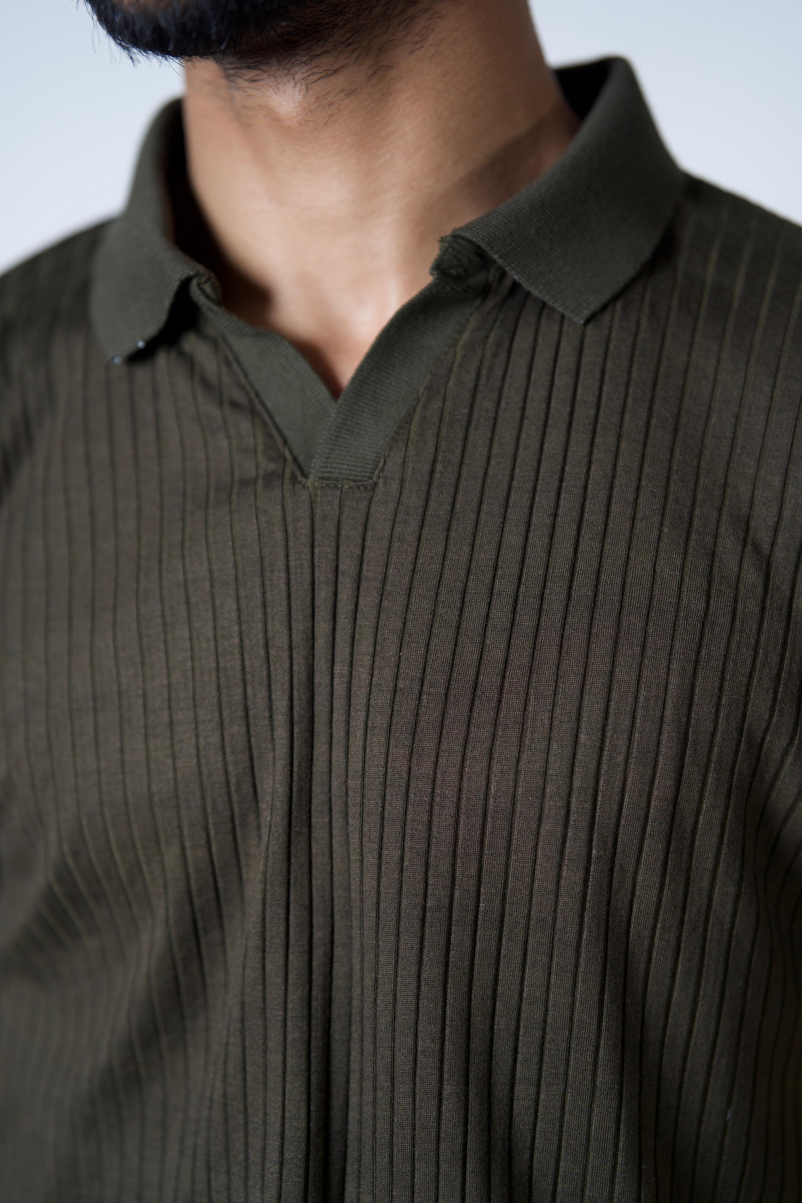 Drop Needle Polo (Olive Green)