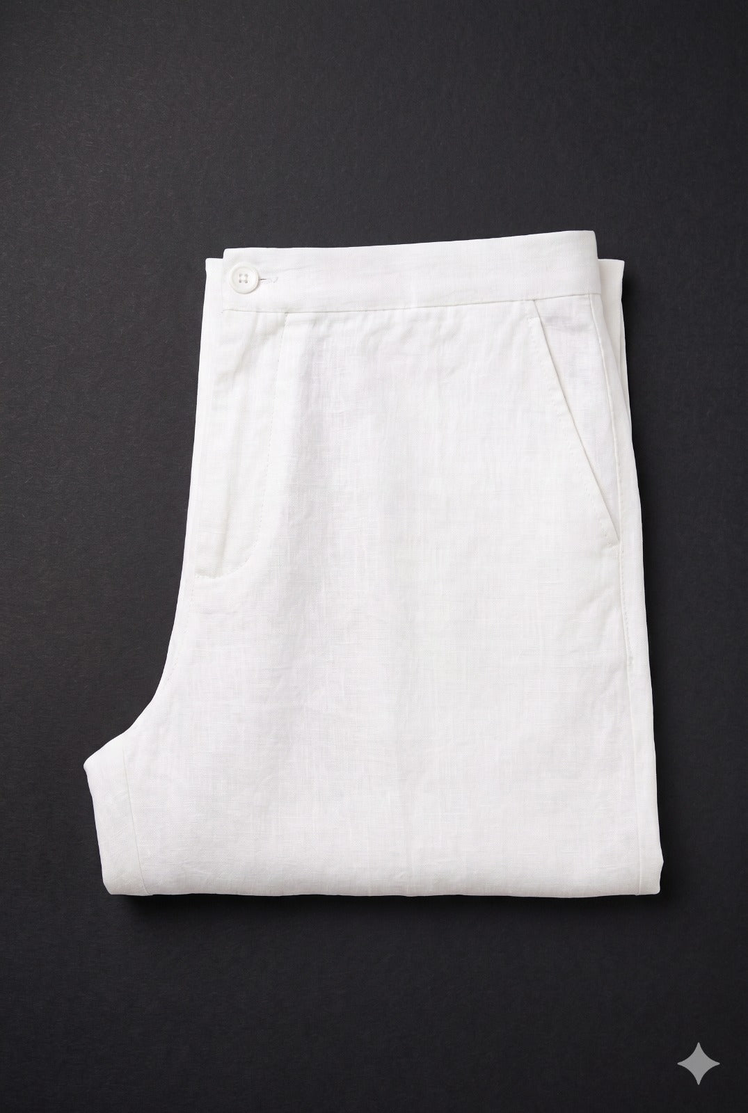 White Linen Boot Cut Trouser