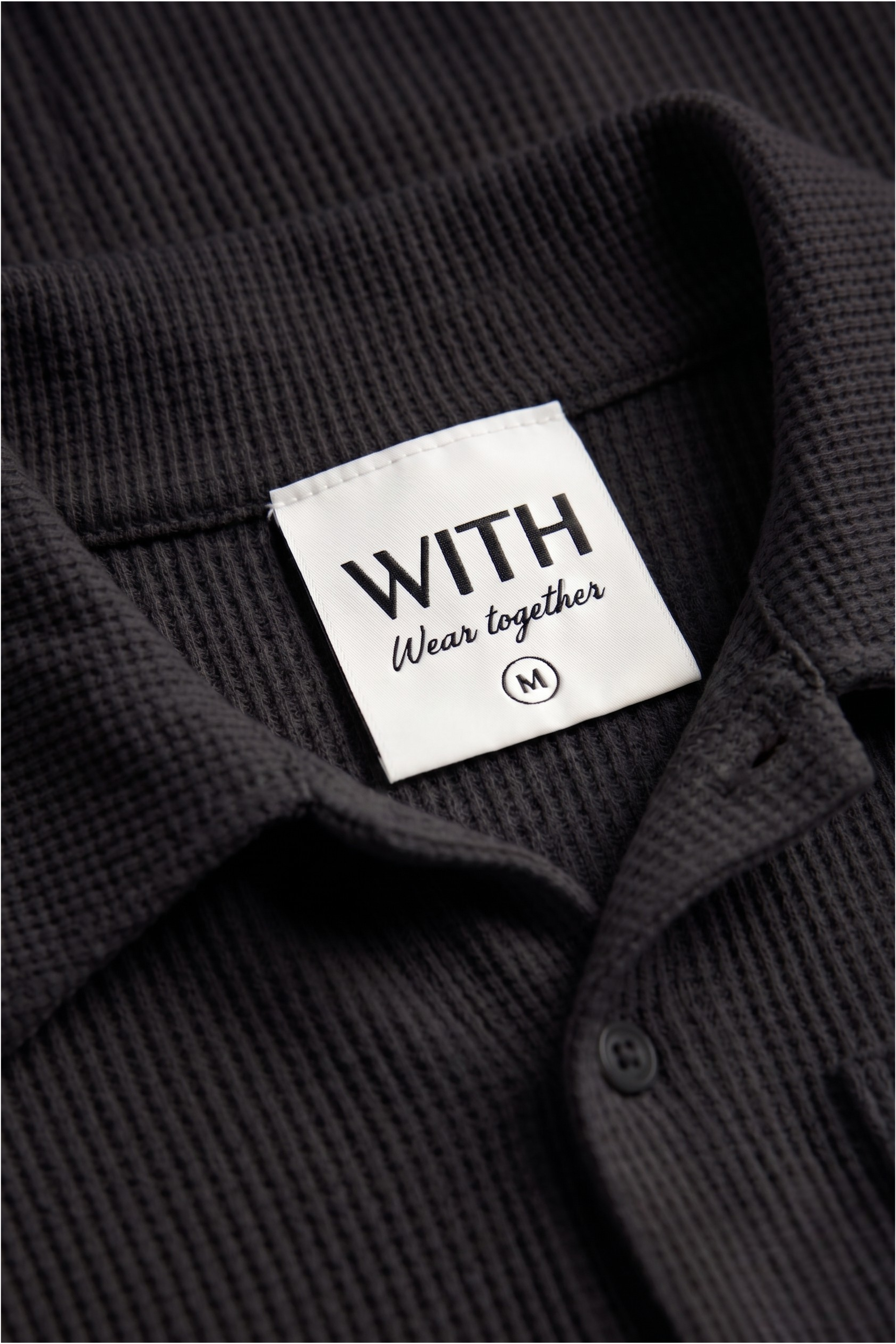 Waffle Knit Cuban Shirt - Black