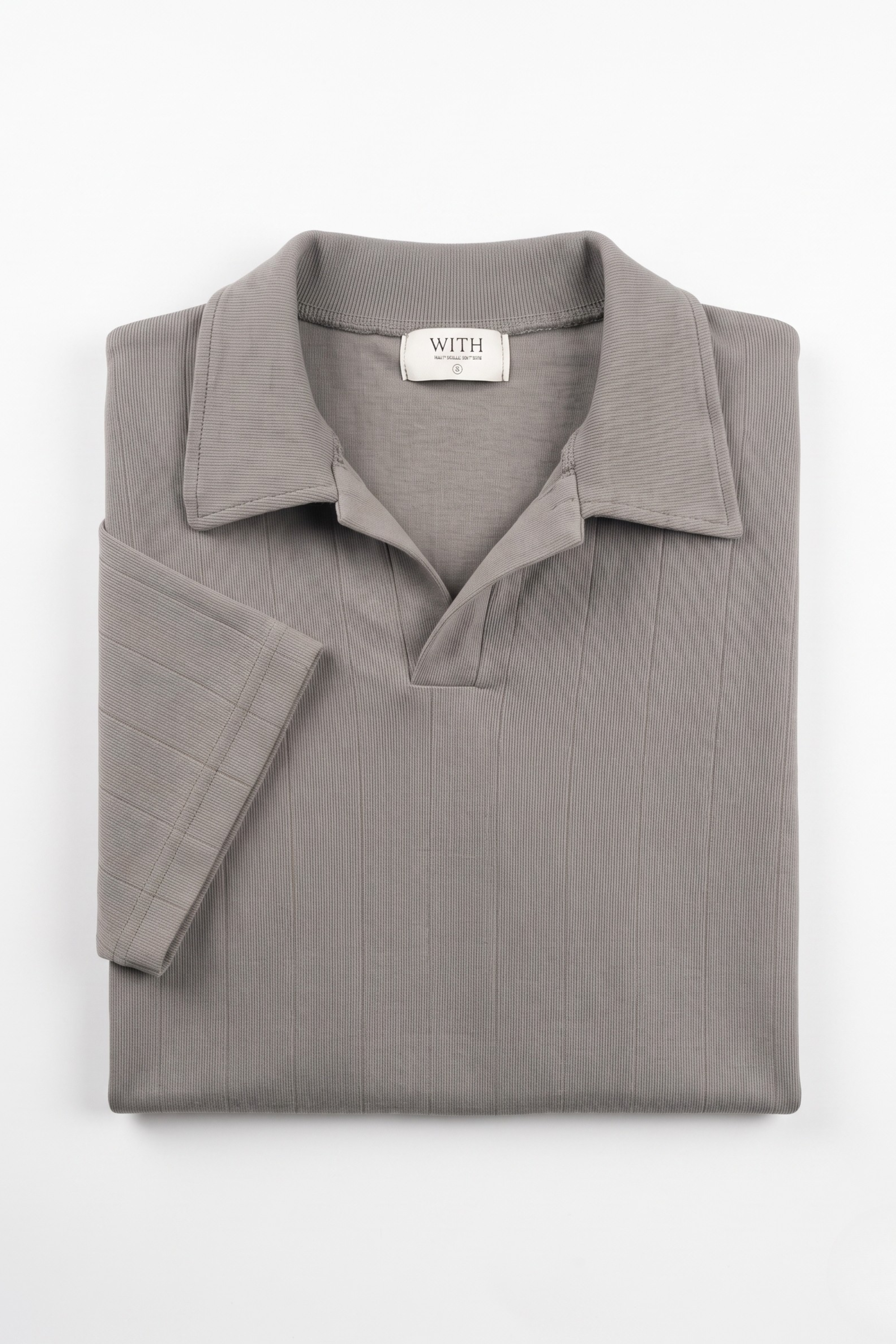Johnny Collar Drop Needle Polo – Stone Grey